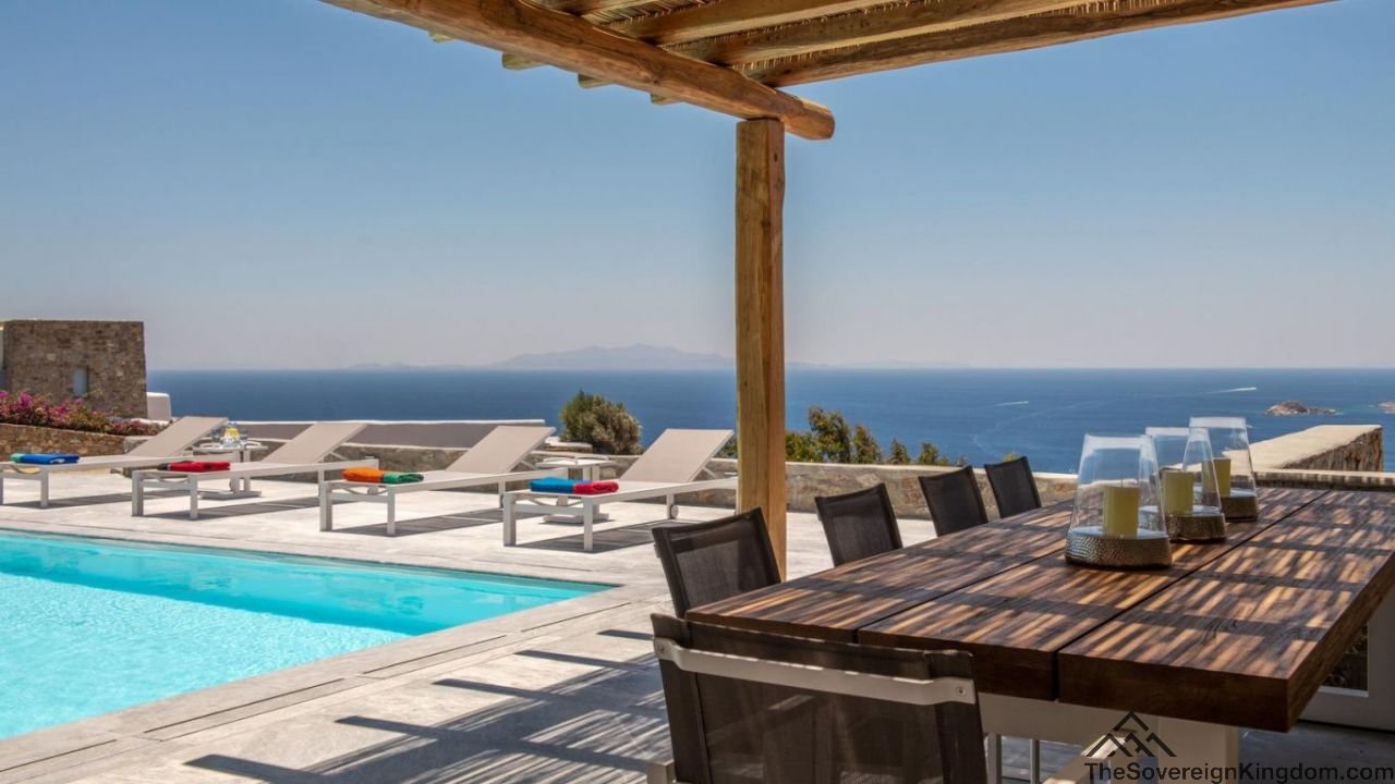 A private terrace above the water.